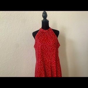 Red Polka Dot High Neck Dress